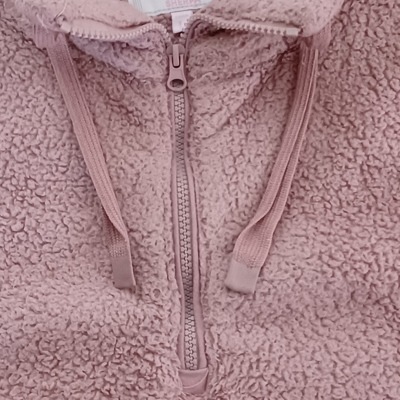 Member's Mark Women's Cozy Sherpa Pullover Size L Pink 1/4 Zip Pockets - Picture 4 of 13